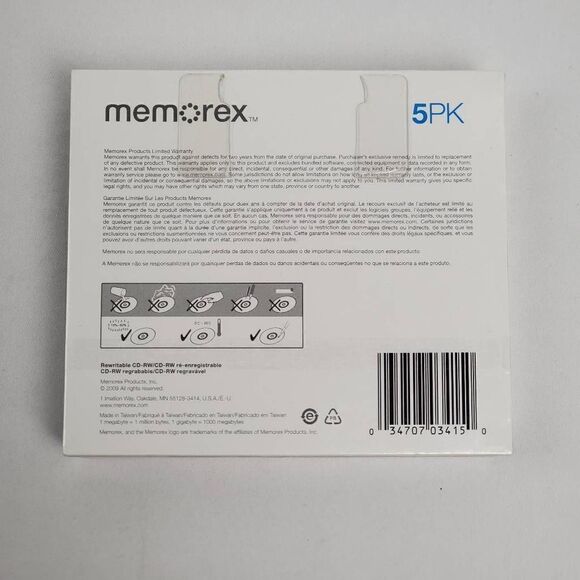 Memorex 5pk CD-RW Blank CDs - Picture 2 of 3